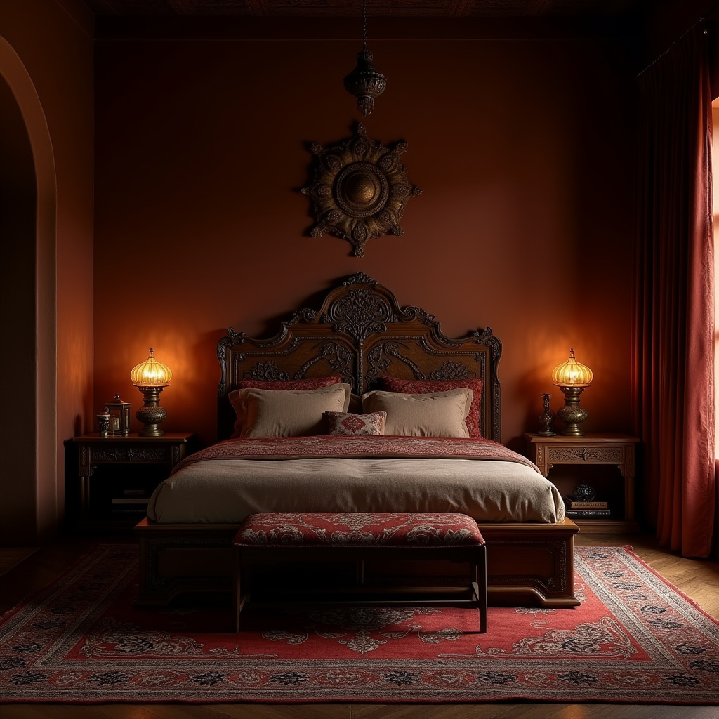 dark boho bedroom 12