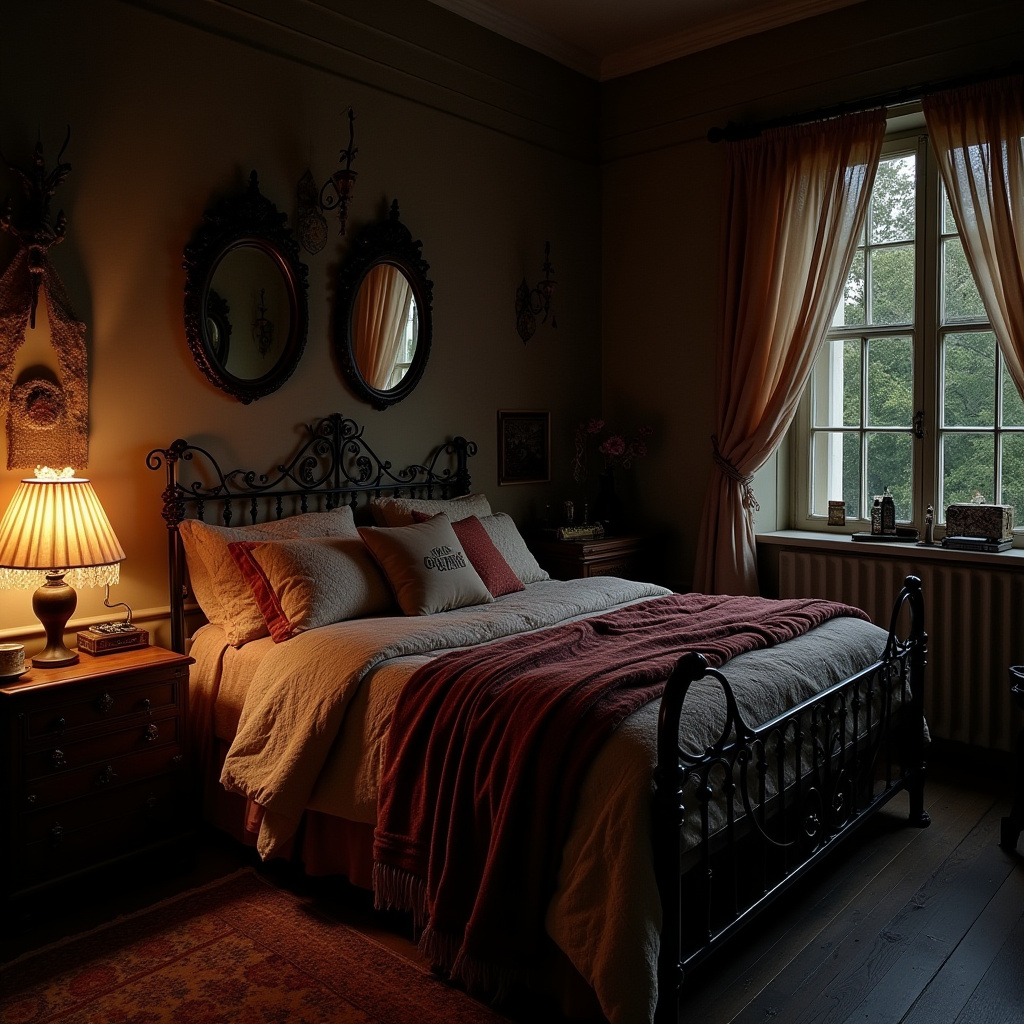dark boho bedroom 17