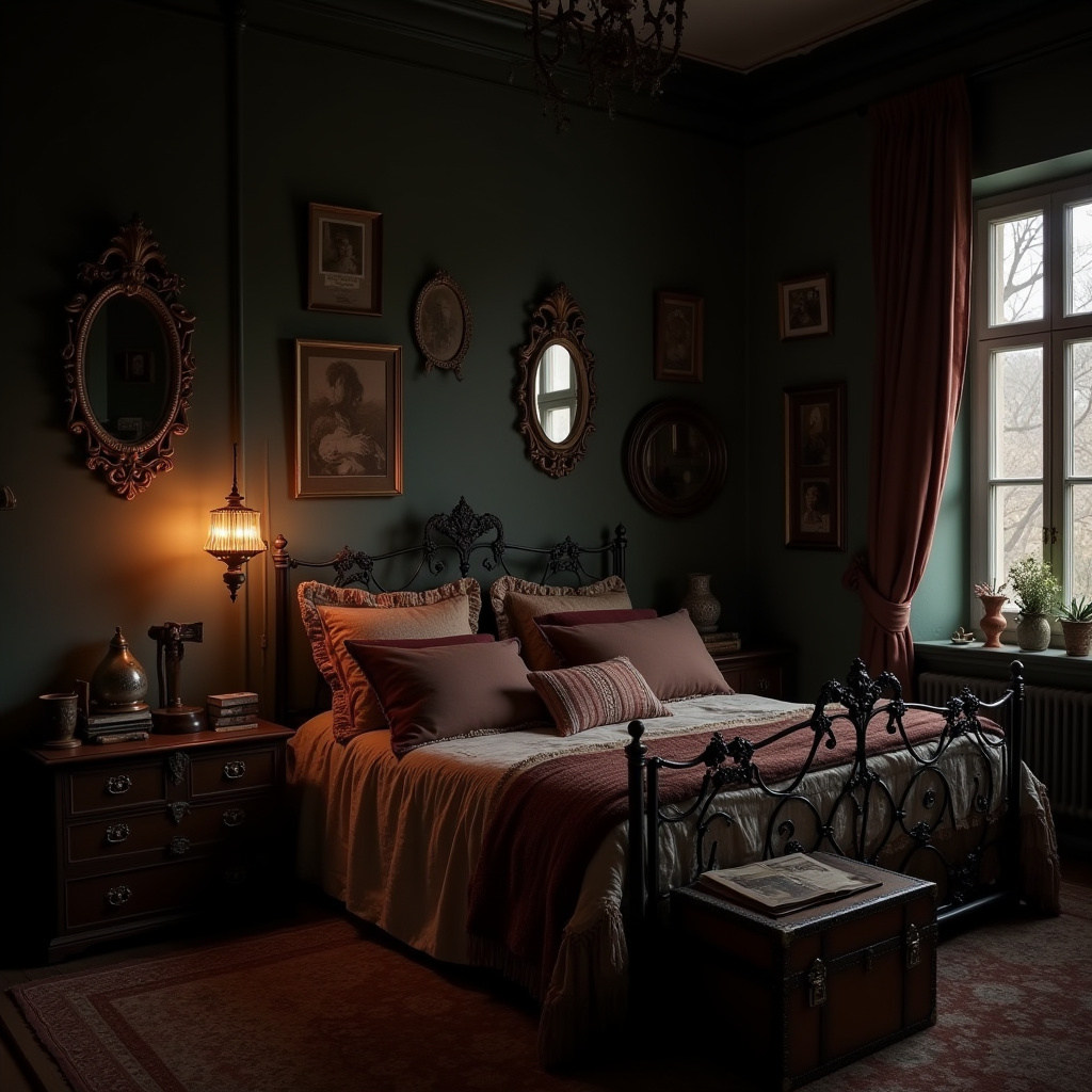 dark boho bedroom 18