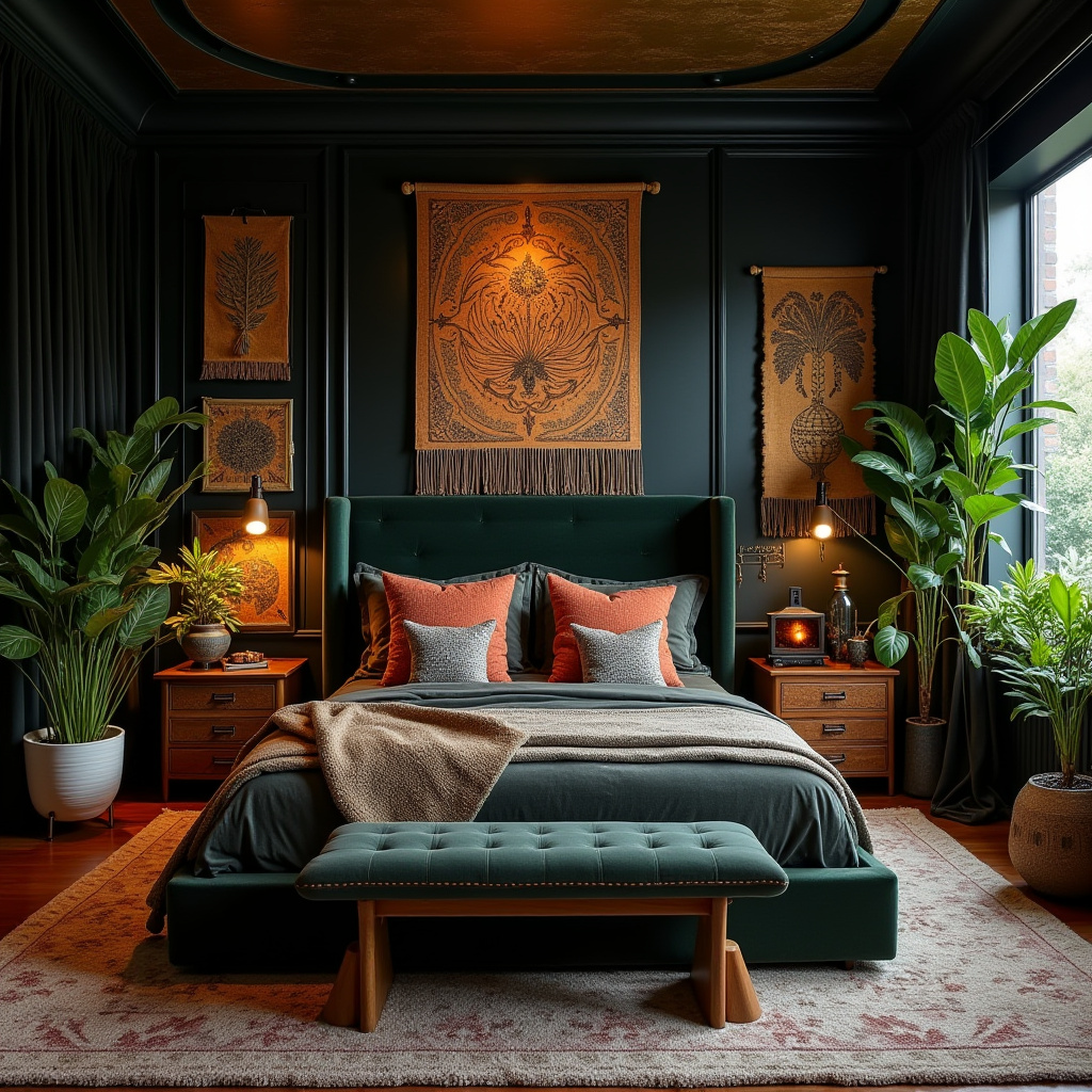 dark boho bedroom 3