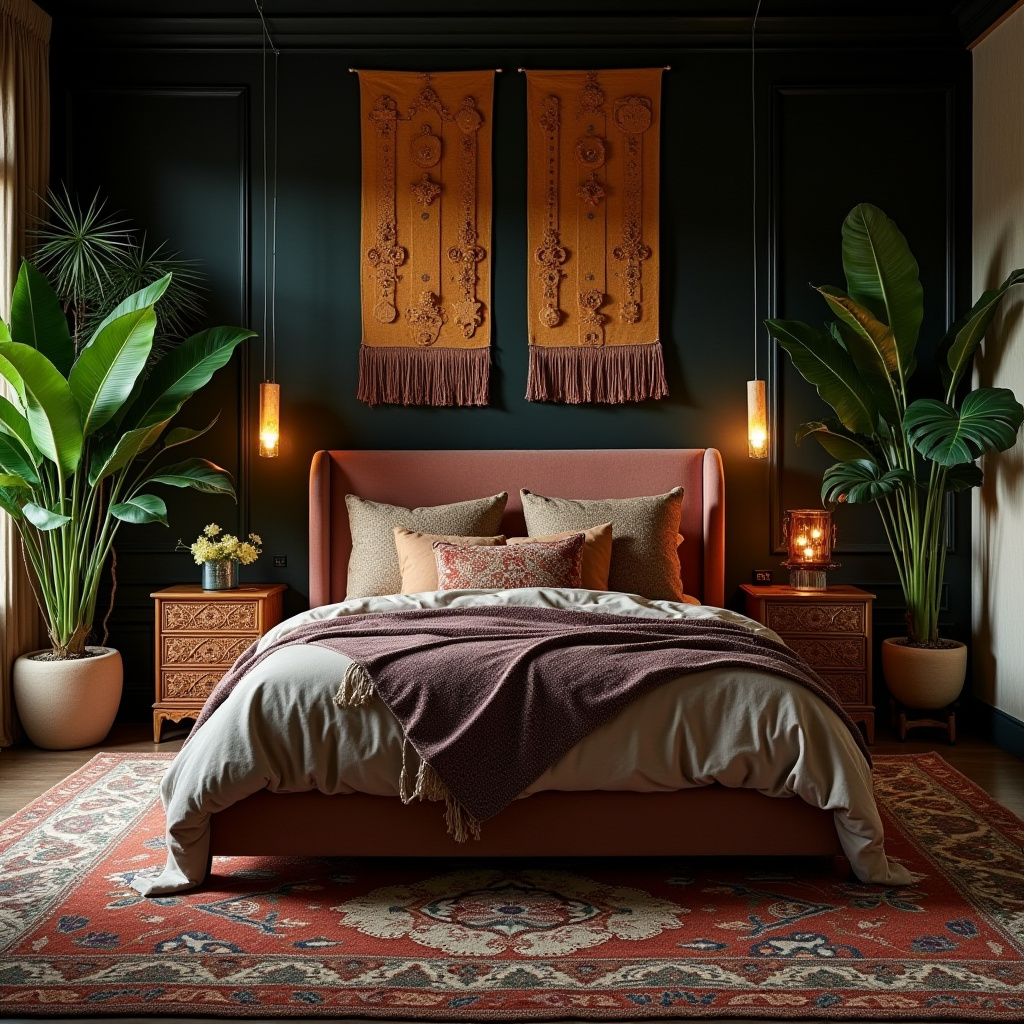 dark boho bedroom 4