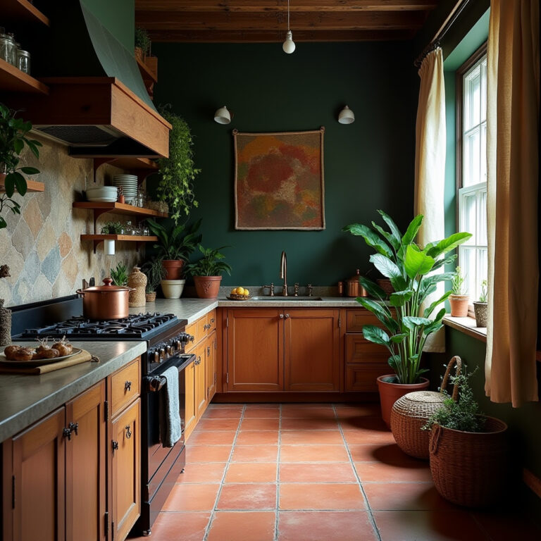 dark boho kitchen 1