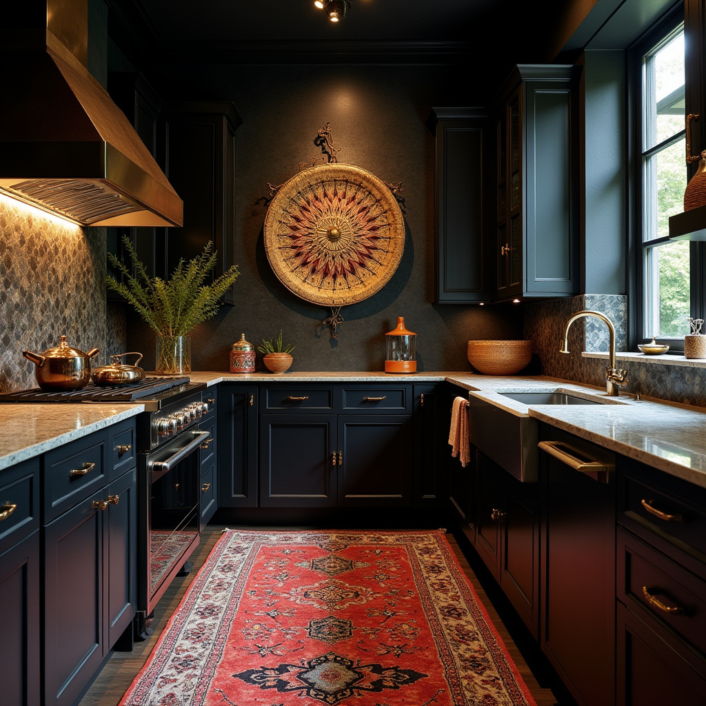dark boho kitchen 11