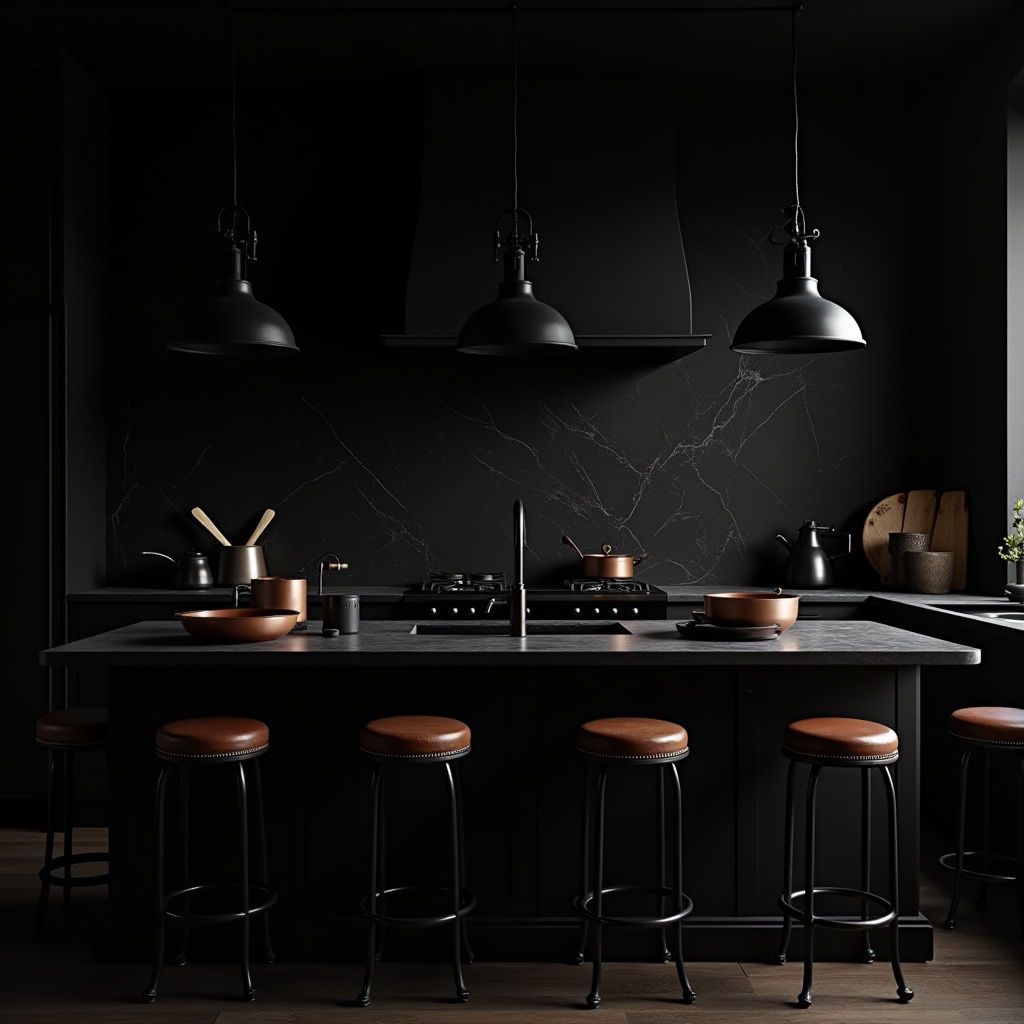dark boho kitchen 13
