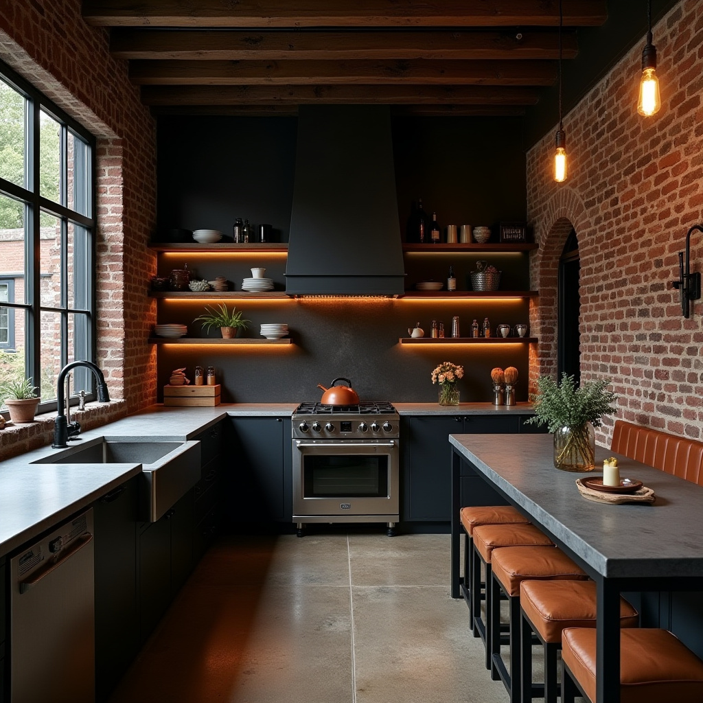 dark boho kitchen 17