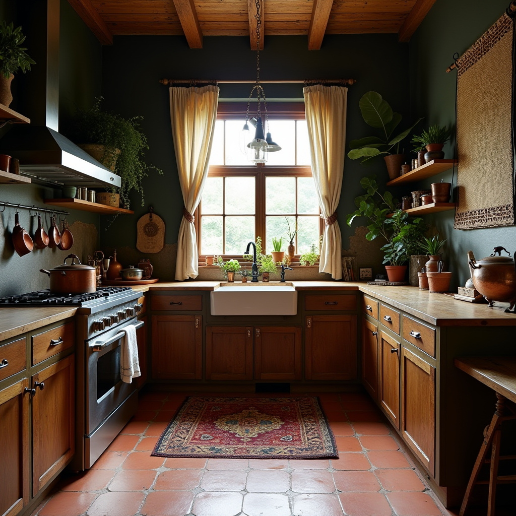 dark boho kitchen 2