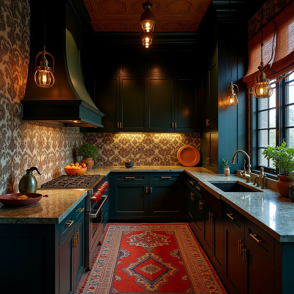 dark boho kitchen 20