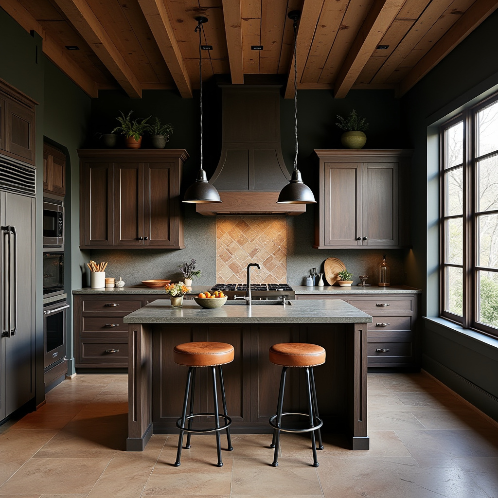 dark boho kitchen 23