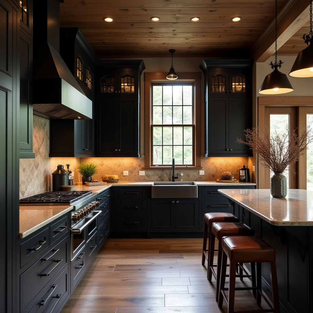 dark boho kitchen 24