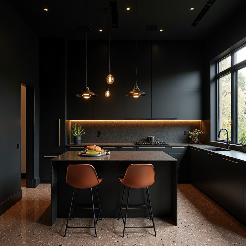 dark boho kitchen 26