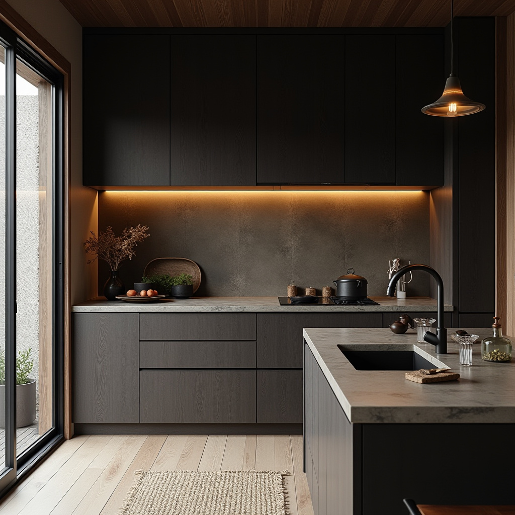 dark boho kitchen 27