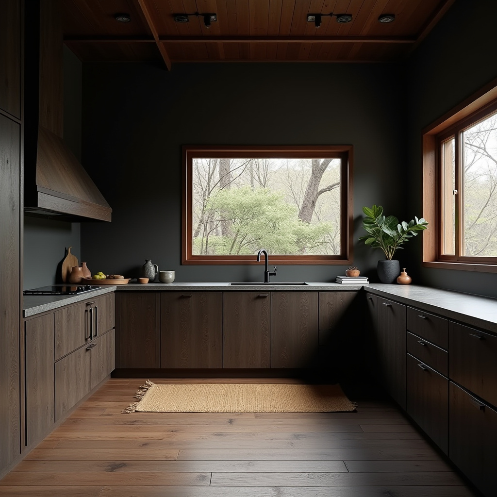 dark boho kitchen 28