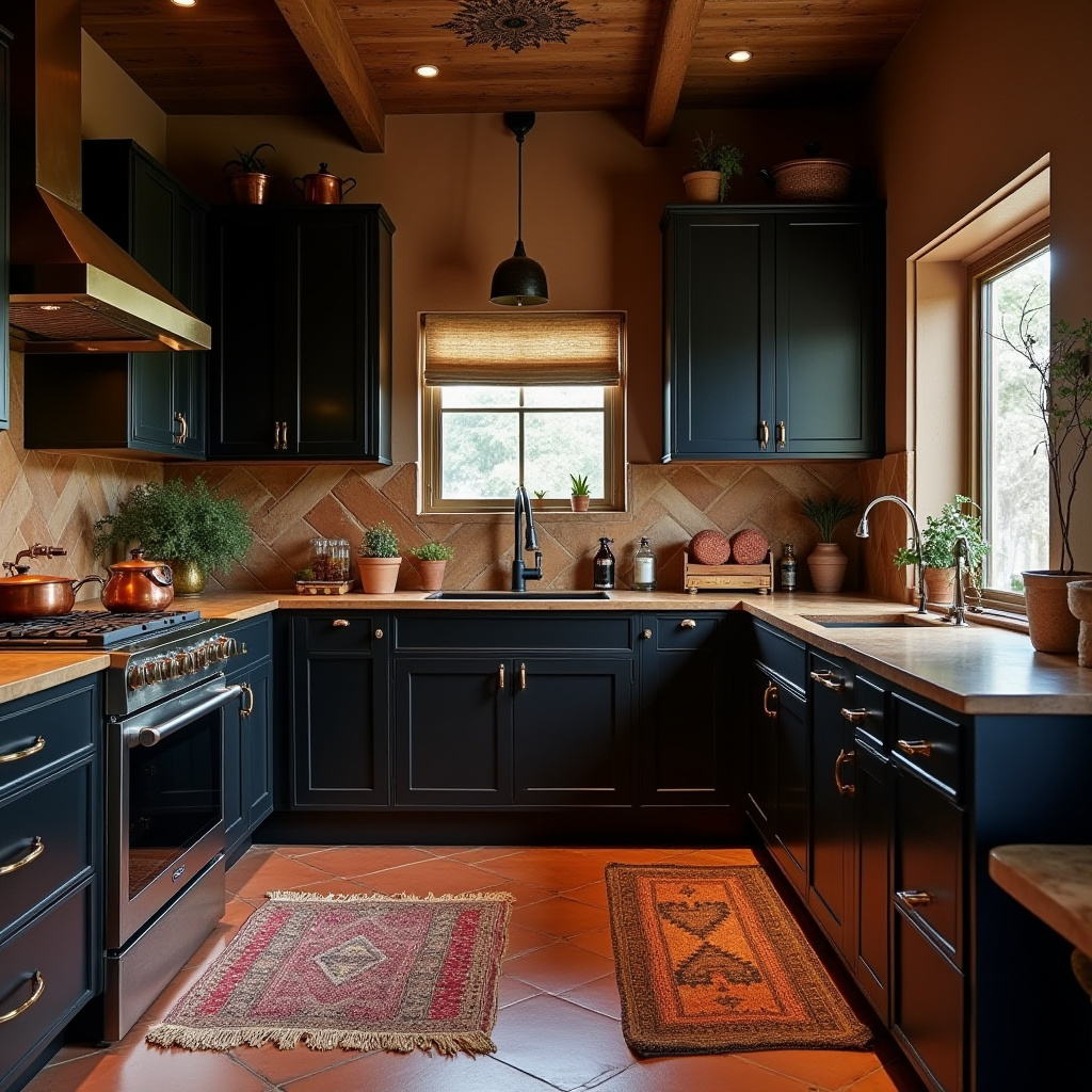 dark boho kitchen 30
