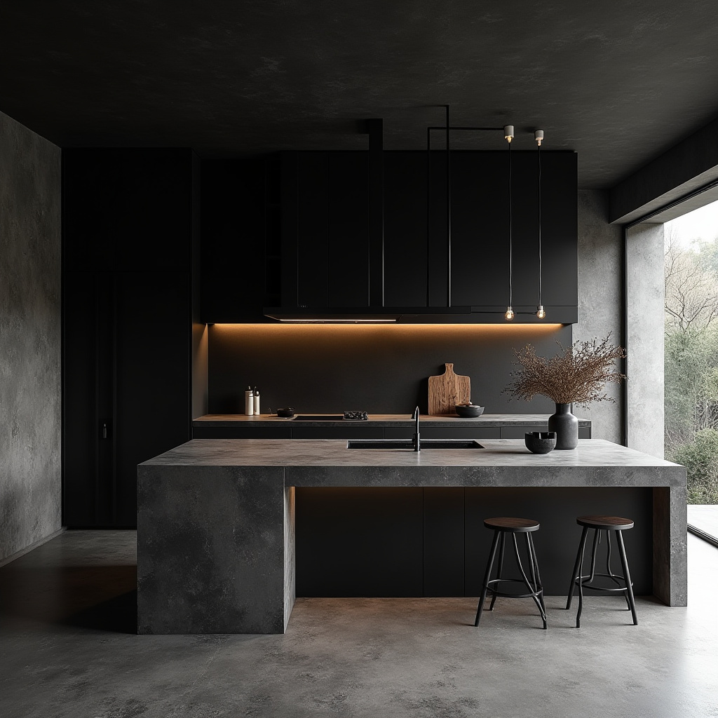 dark boho kitchen 32