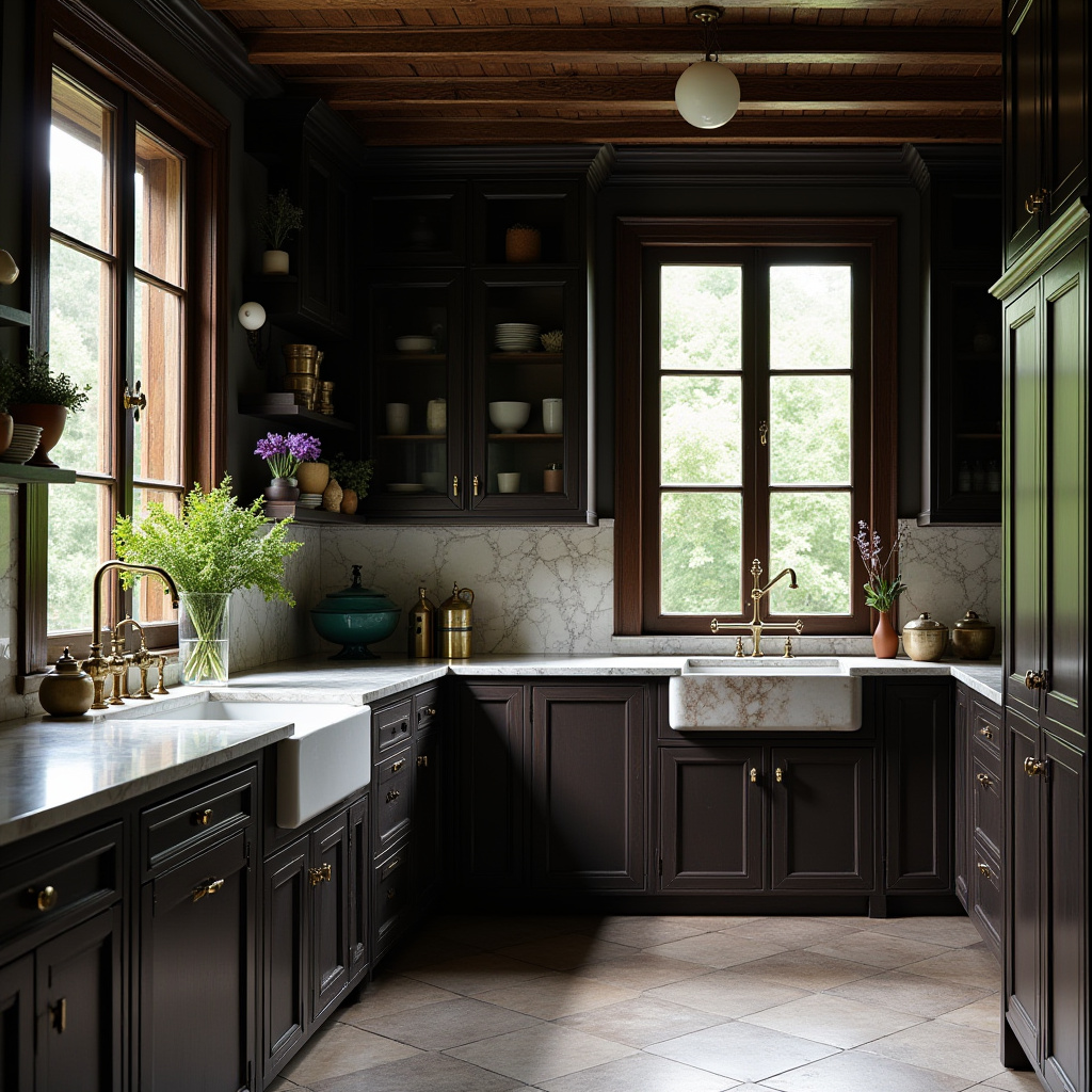 dark boho kitchen 34