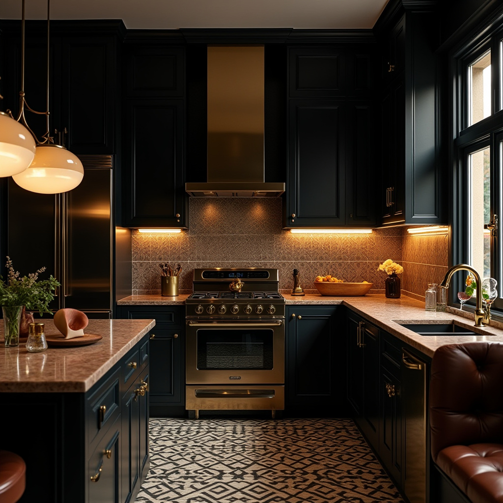 dark boho kitchen 37