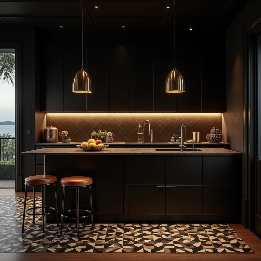 dark boho kitchen 38