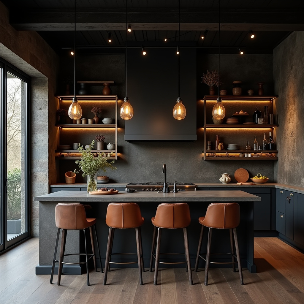 dark boho kitchen 5