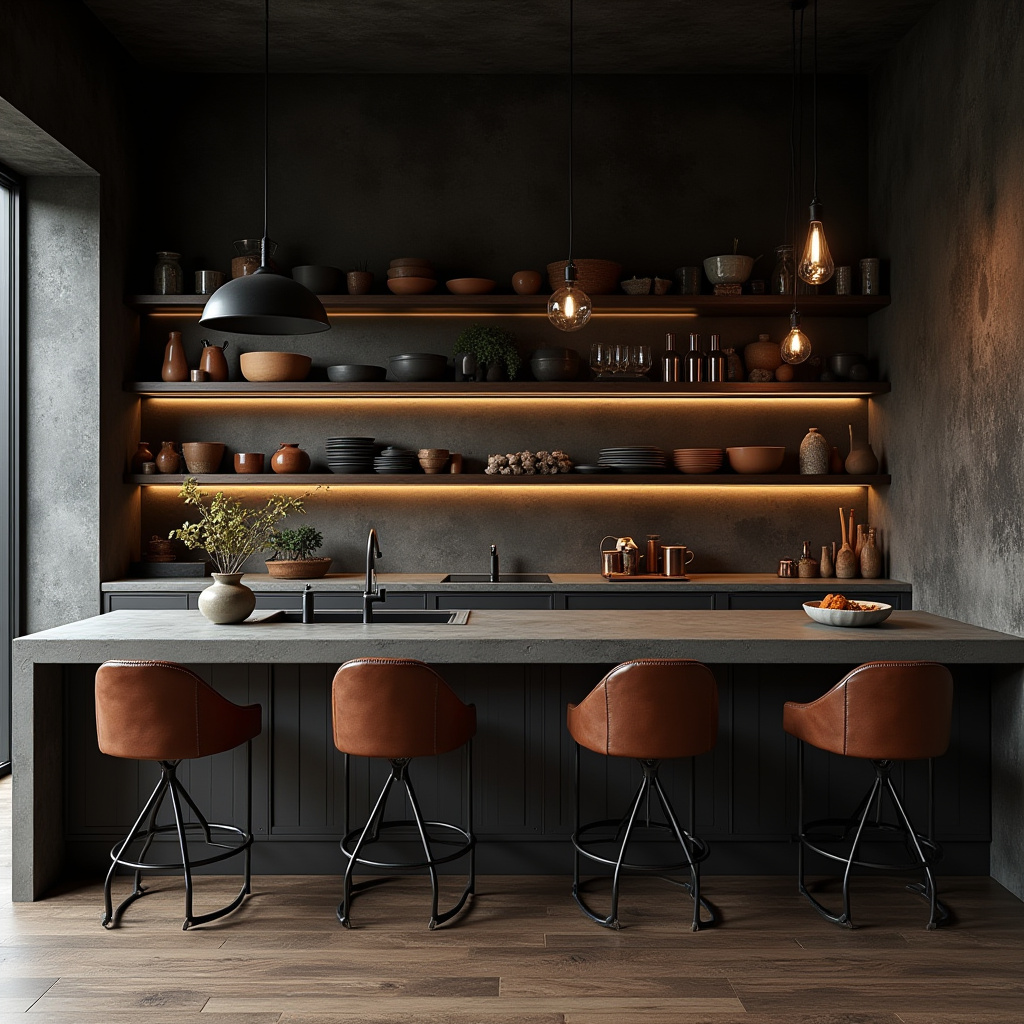 dark boho kitchen 6