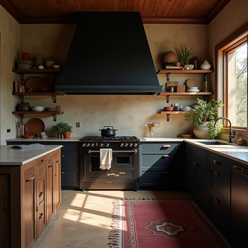 dark boho kitchen 7