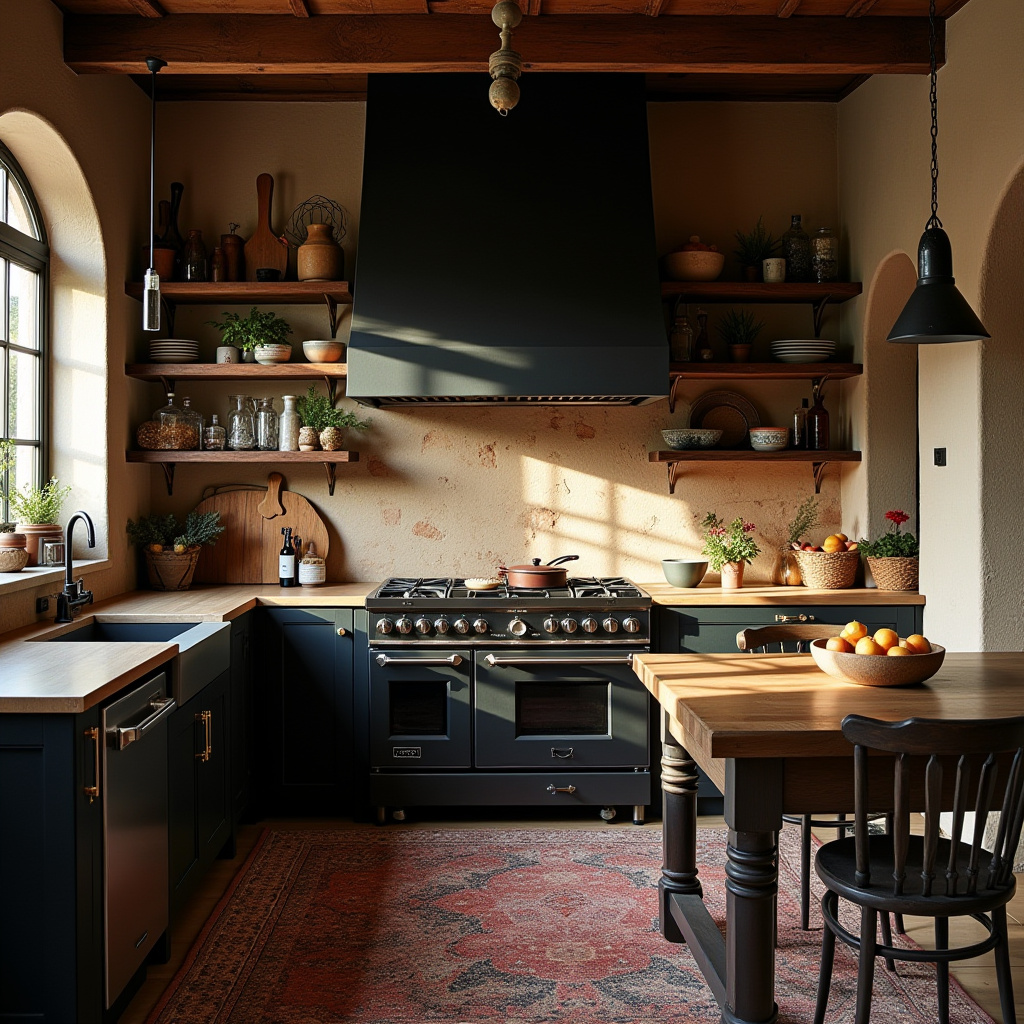 dark boho kitchen 8