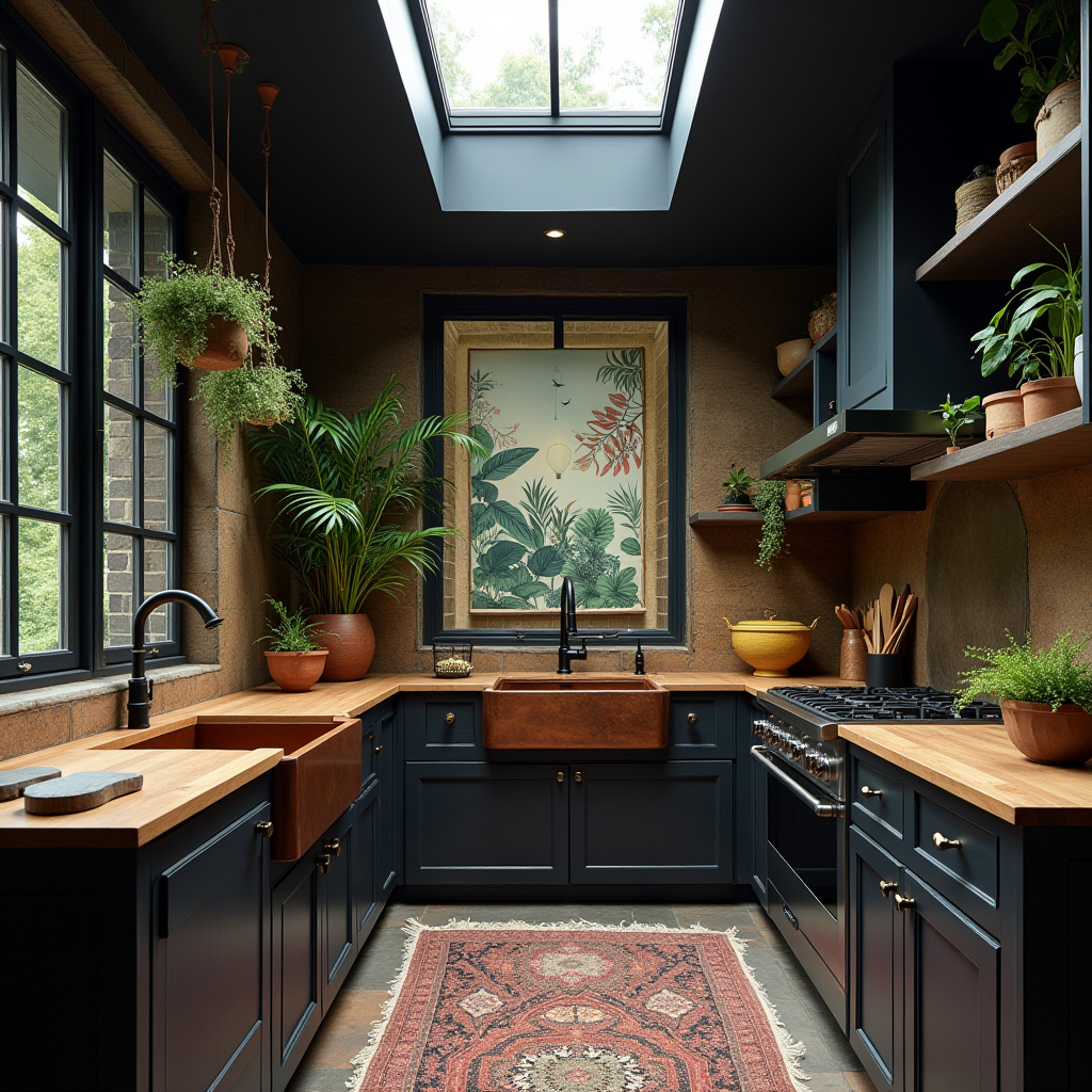 dark boho kitchen ideas 13