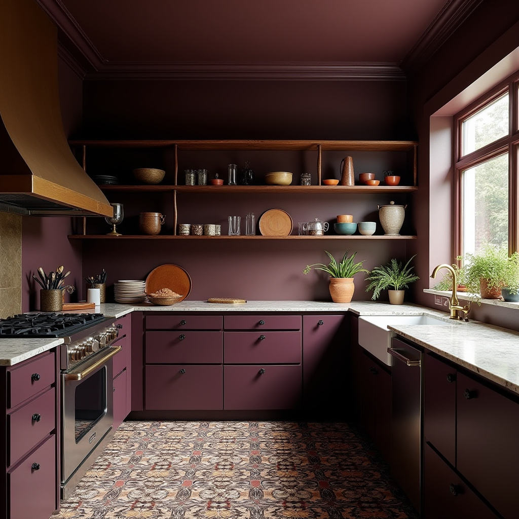 dark boho kitchen ideas 19