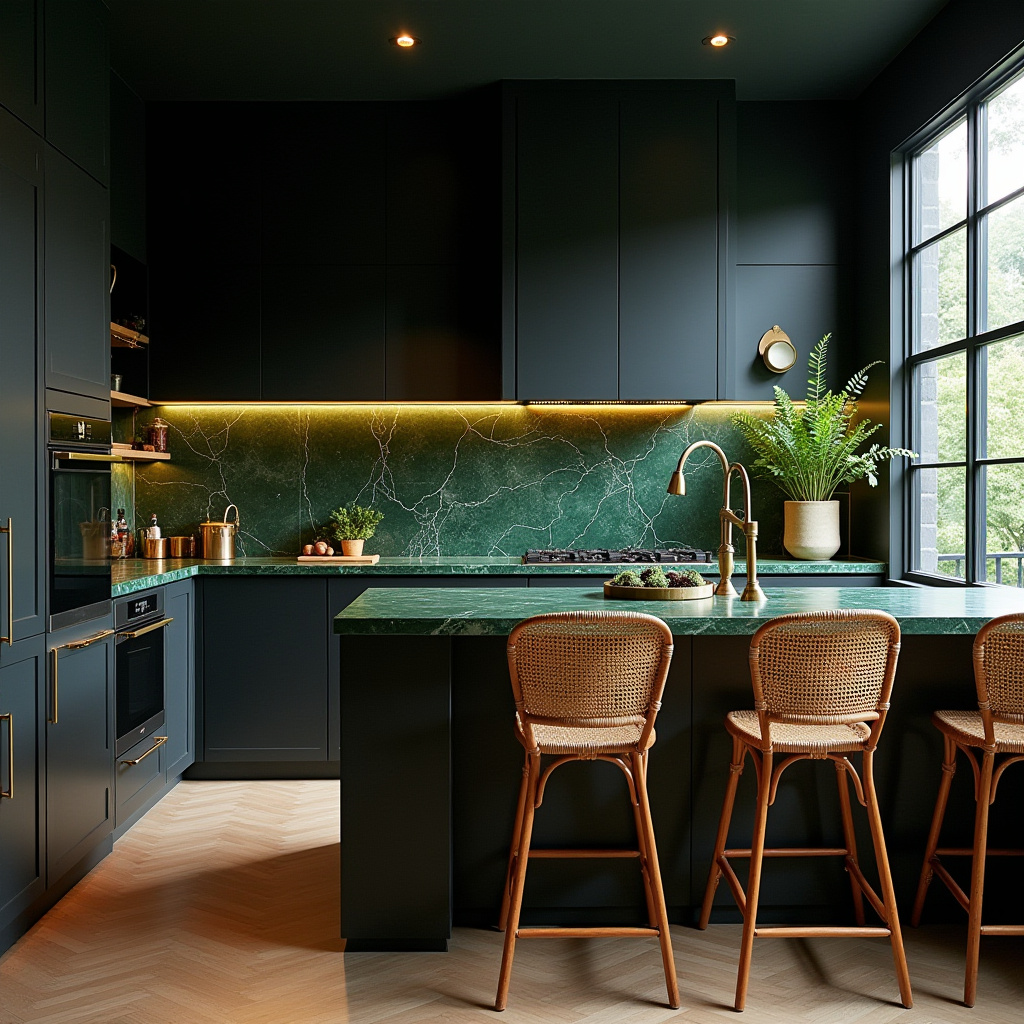 dark boho kitchen ideas 26