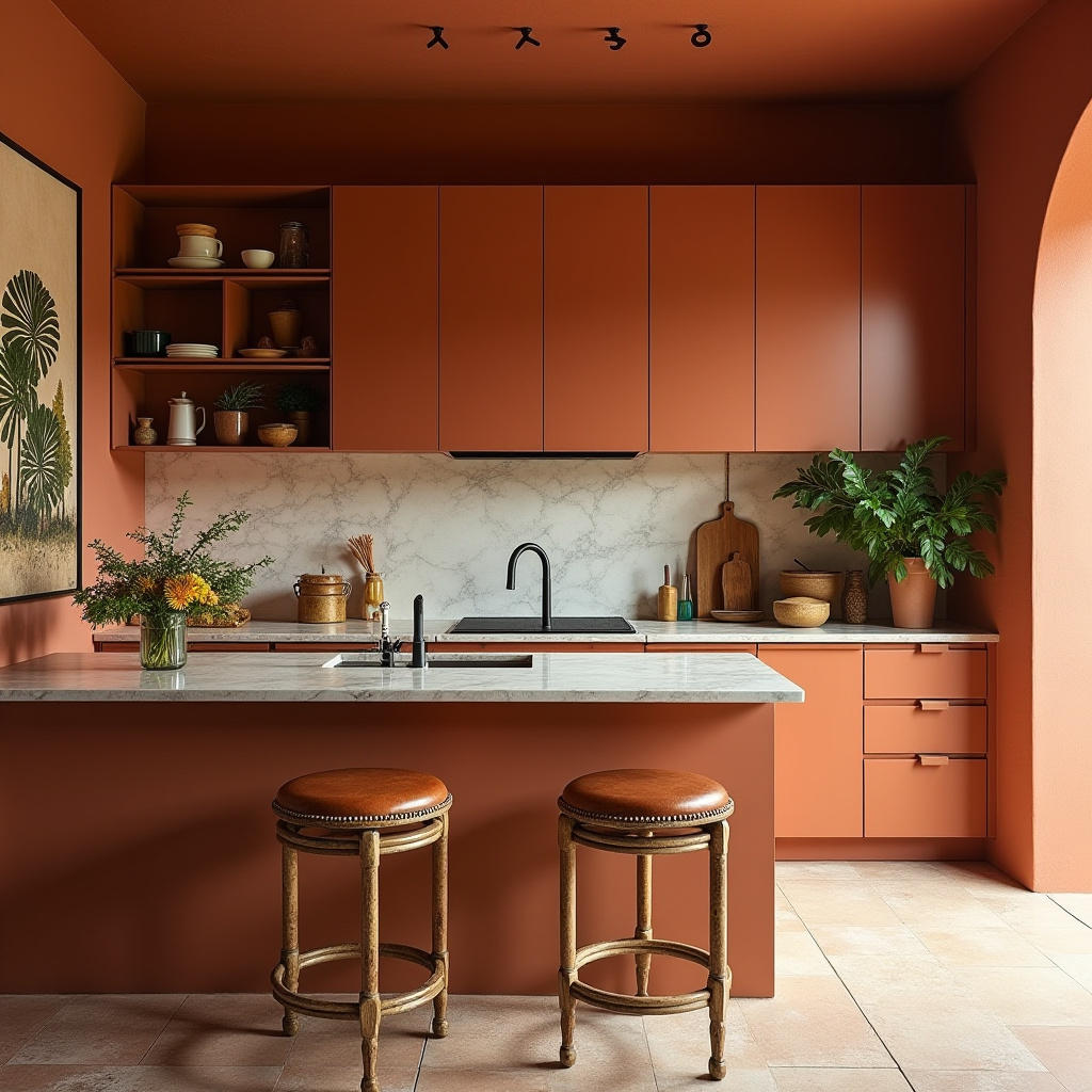 dark boho kitchen ideas 31