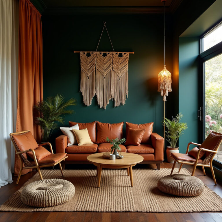 dark boho living room 1