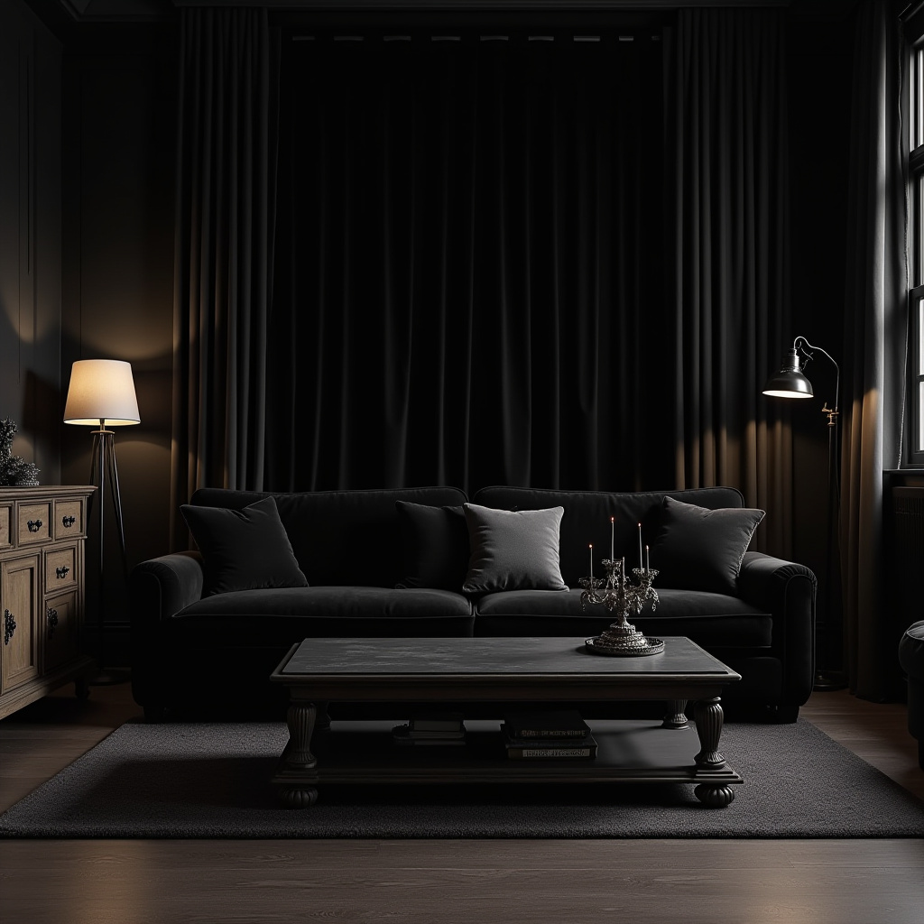 dark boho living room 10
