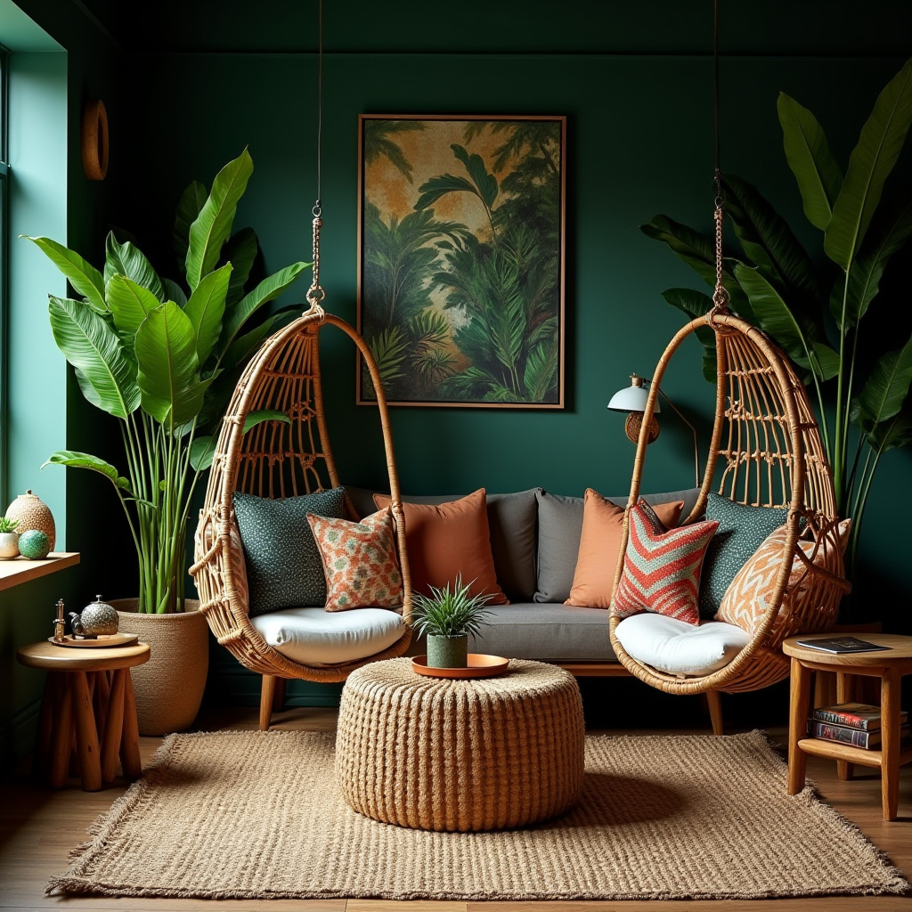 dark boho living room 15