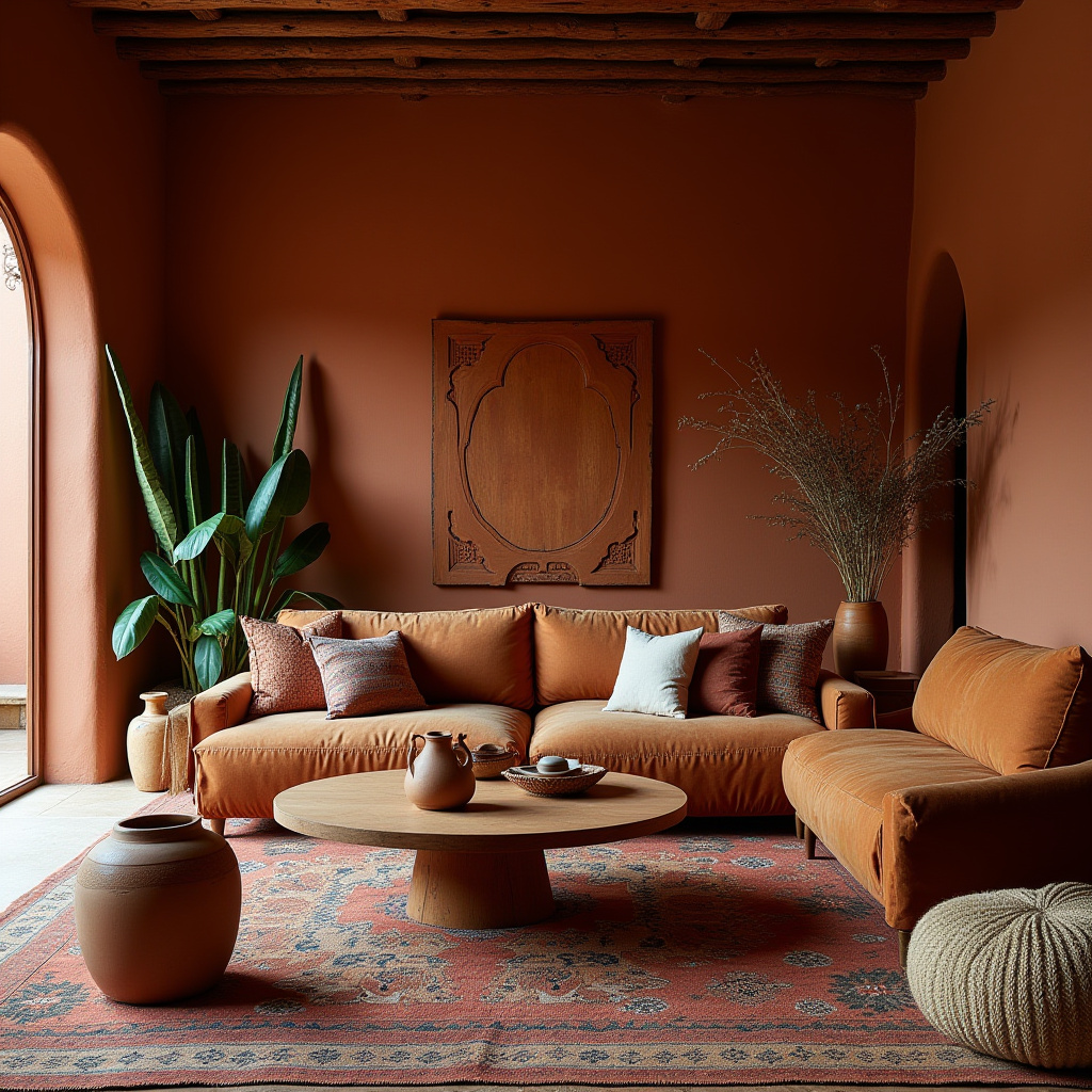 dark boho living room 31