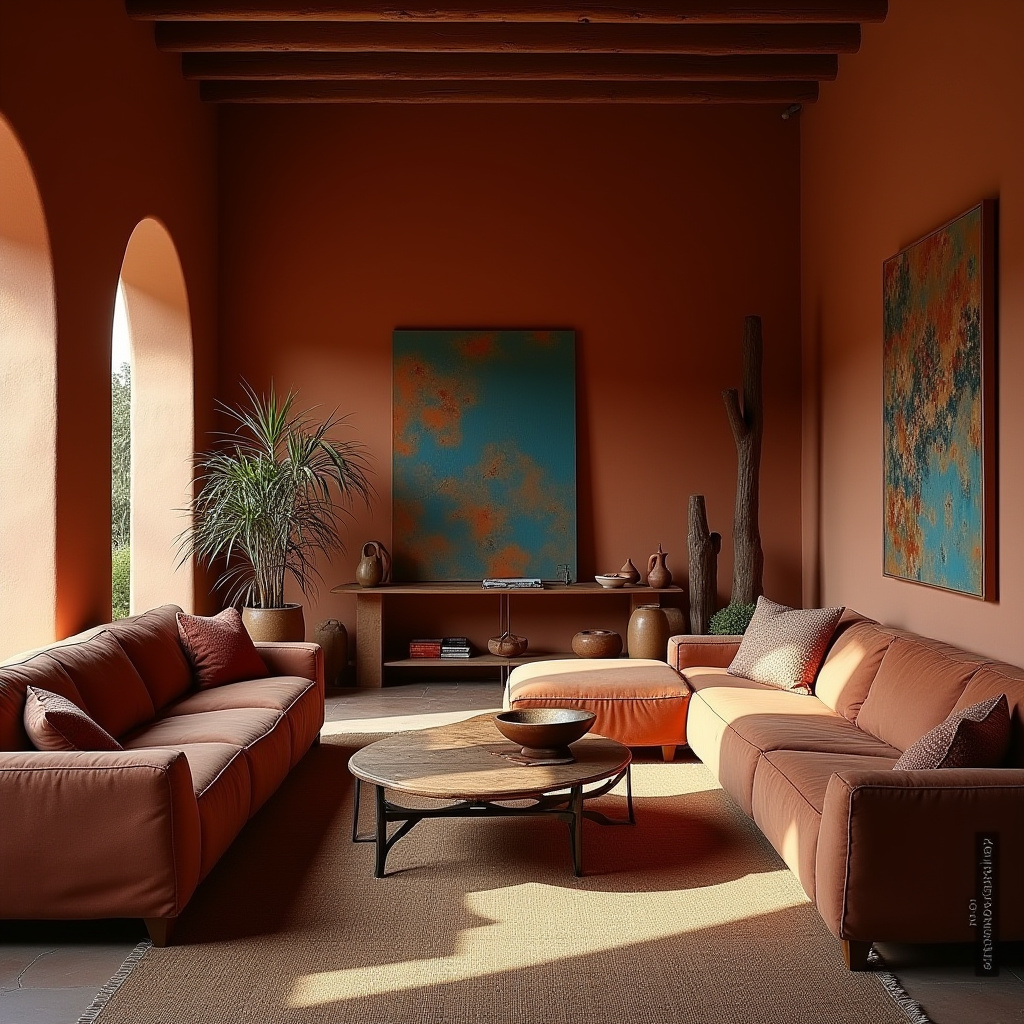 dark boho living room 32