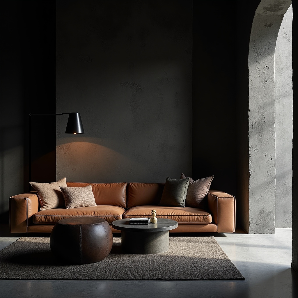 dark boho living room 35