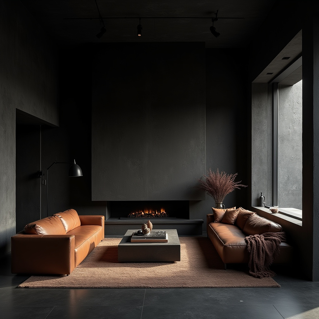 dark boho living room 36