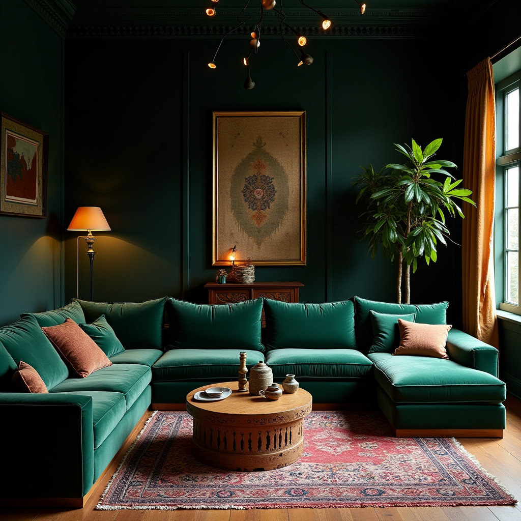 dark boho living room 4
