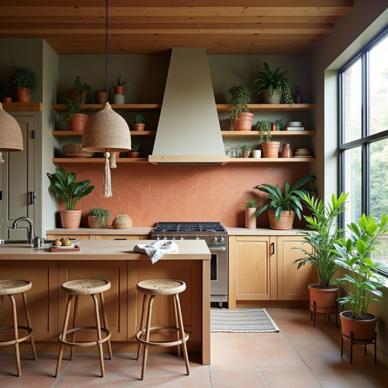 earthy boho kitchen 1
