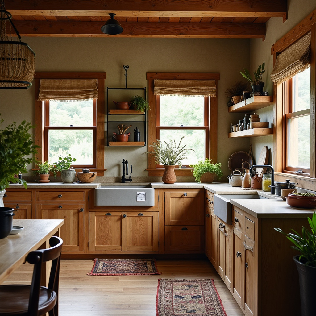 earthy boho kitchen 32