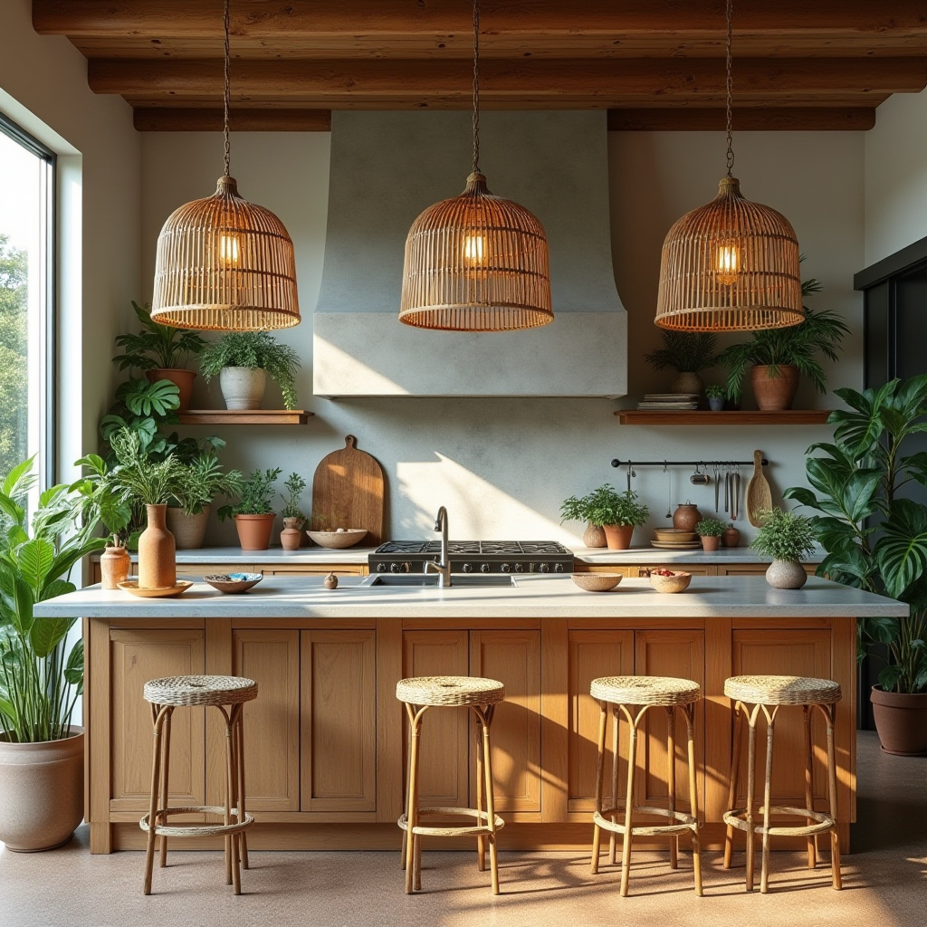 earthy boho kitchen 33