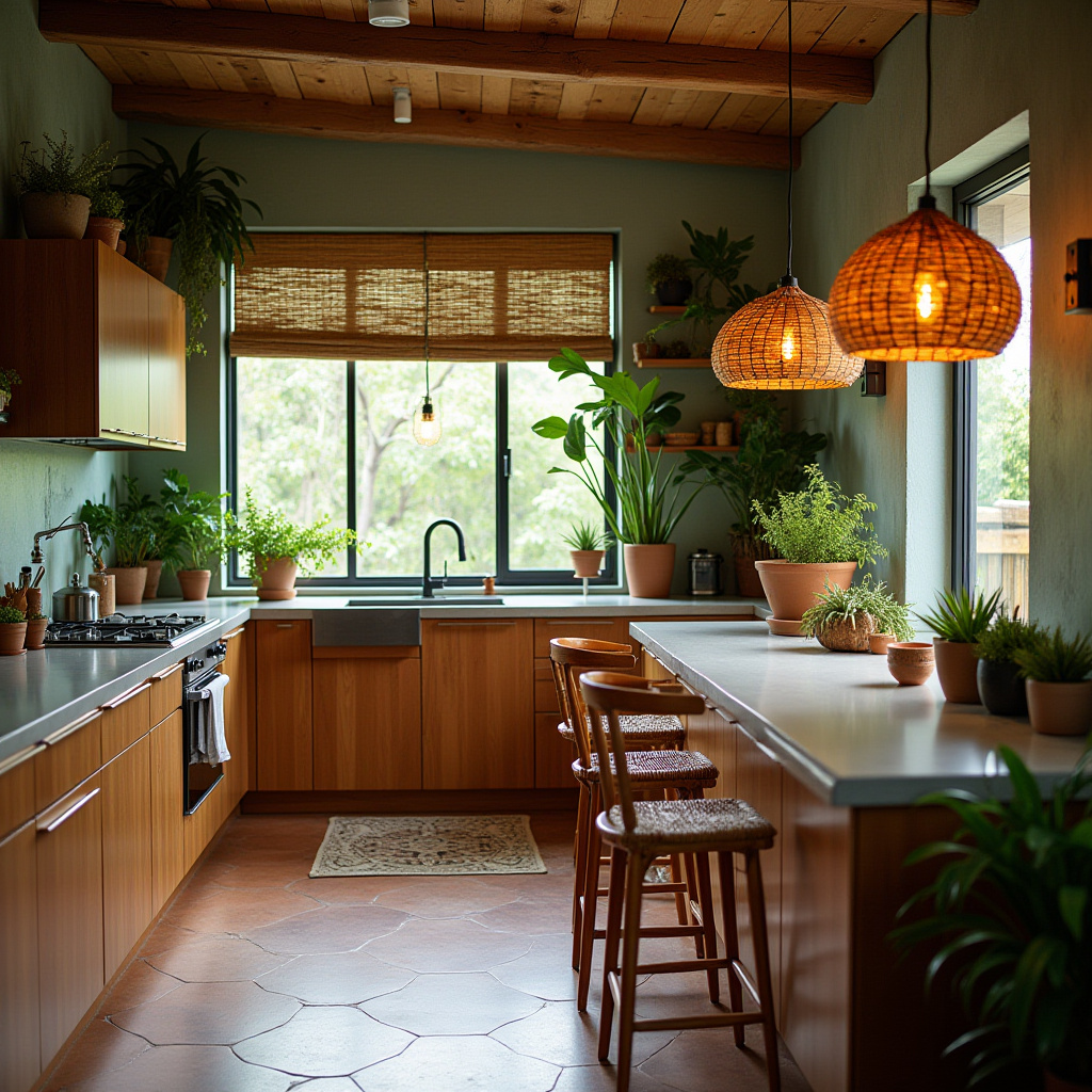 earthy boho kitchen 34