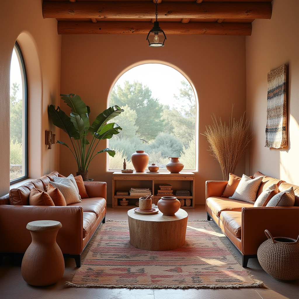 earthy boho living room 13
