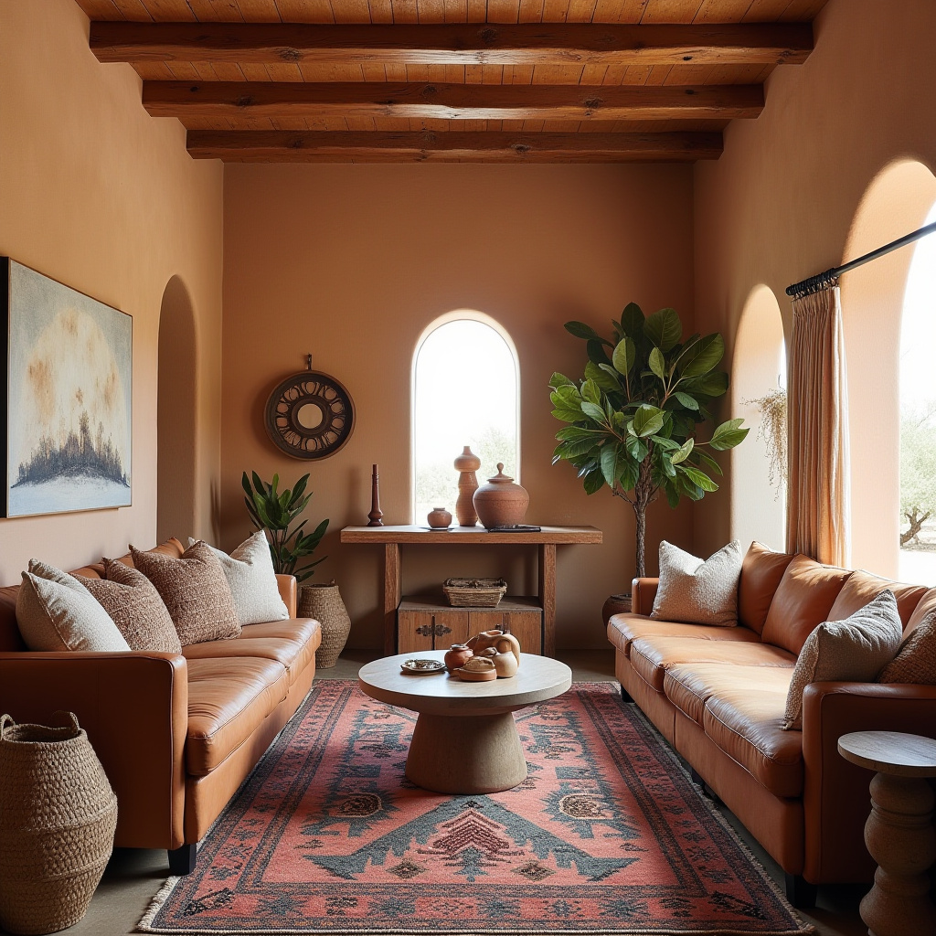 earthy boho living room 14