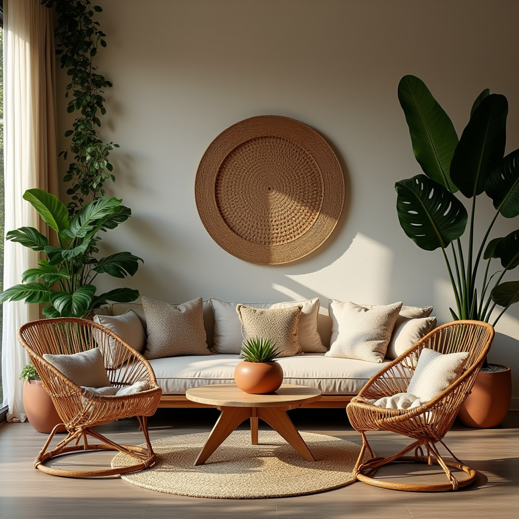earthy boho living room 17