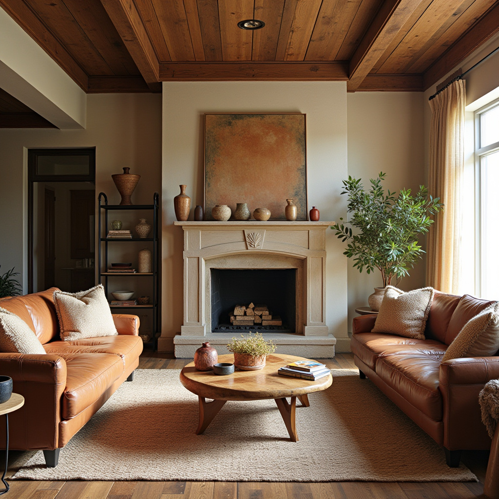 earthy boho living room 19