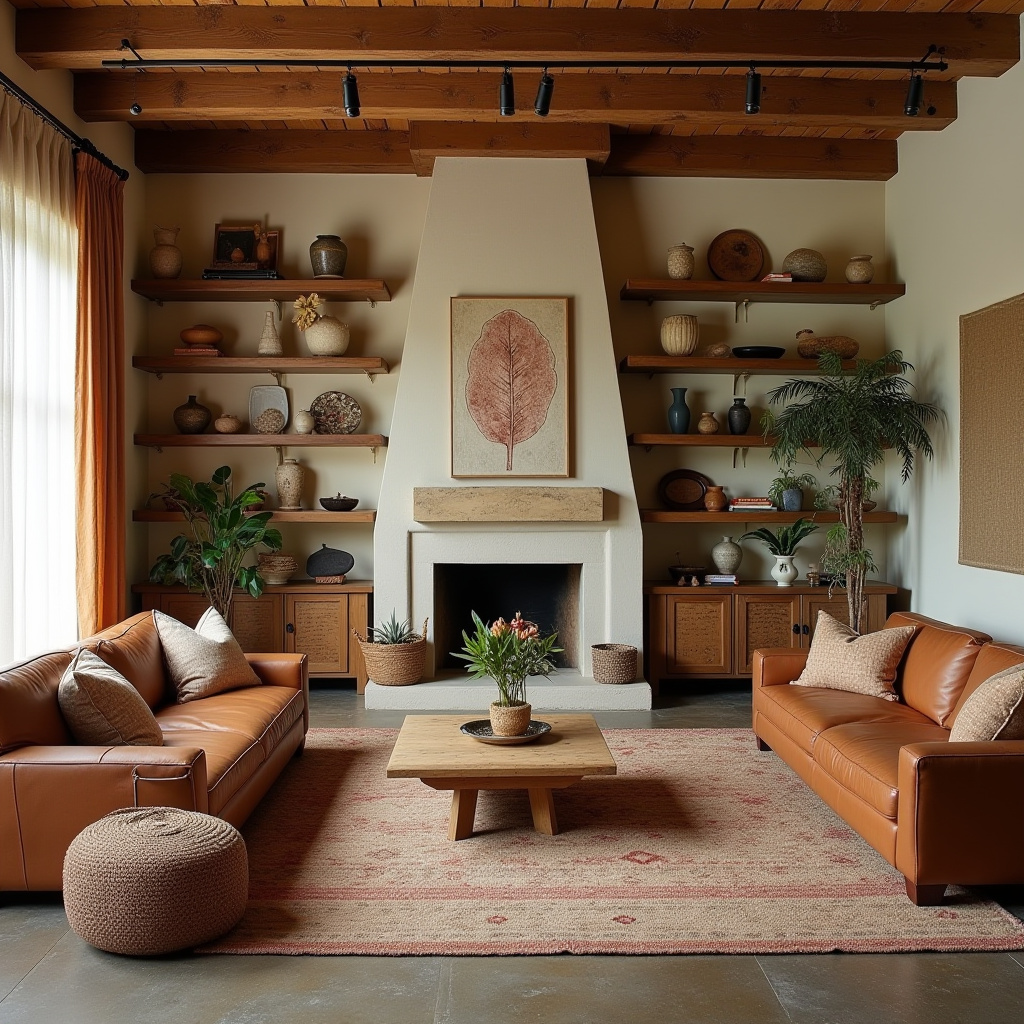 earthy boho living room 20
