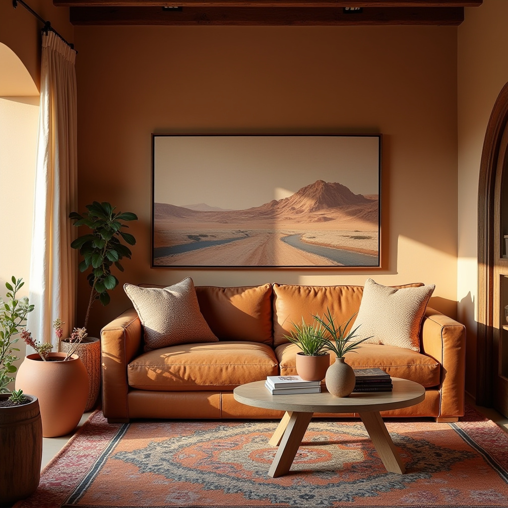 earthy boho living room 25