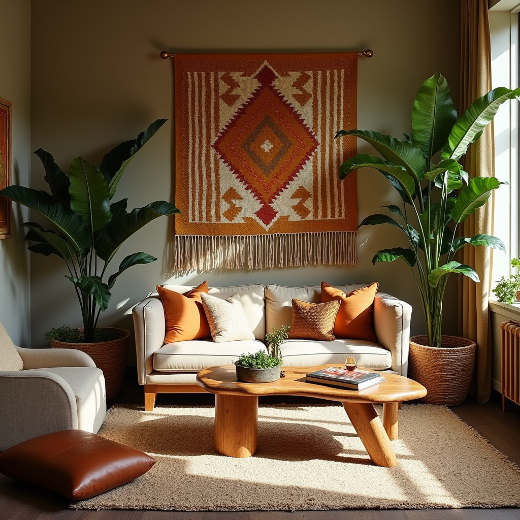 earthy boho living room 3