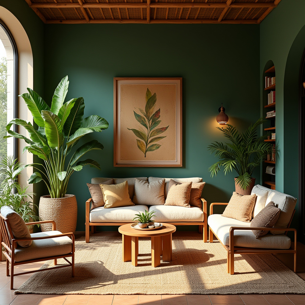 earthy boho living room 39
