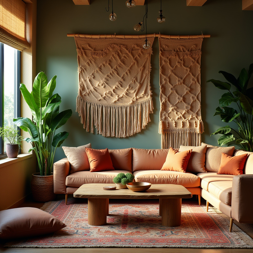 earthy boho living room 4